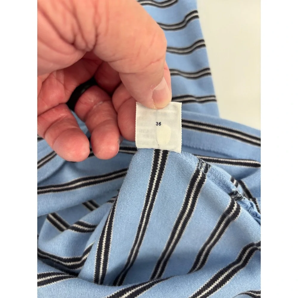 Polo Ralph Lauren Mens Large Blue Striped Short Sleeve Cotton Polo Shirt L